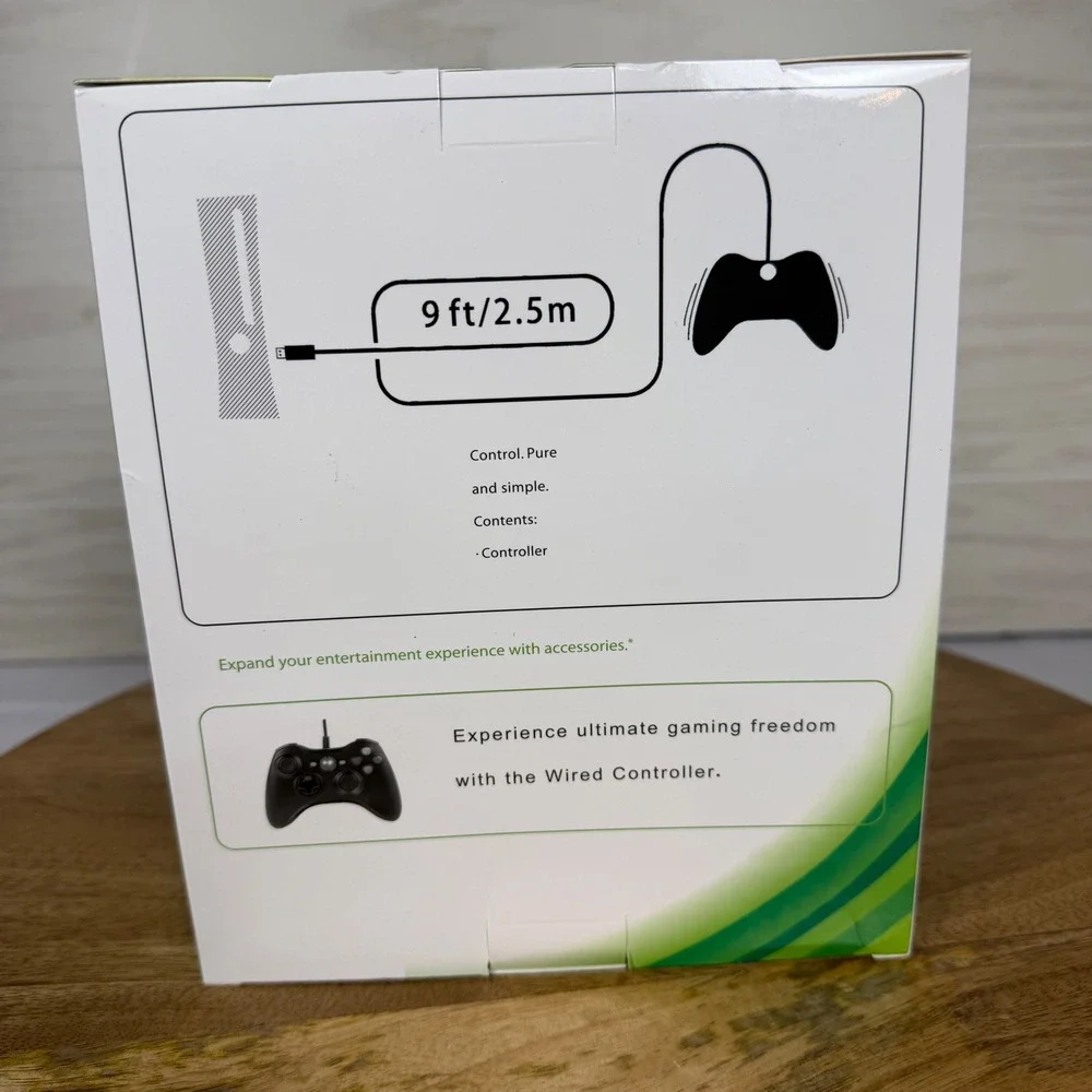 Xbox 360 Wired Controller Gamepad 9ft Cable New In Box